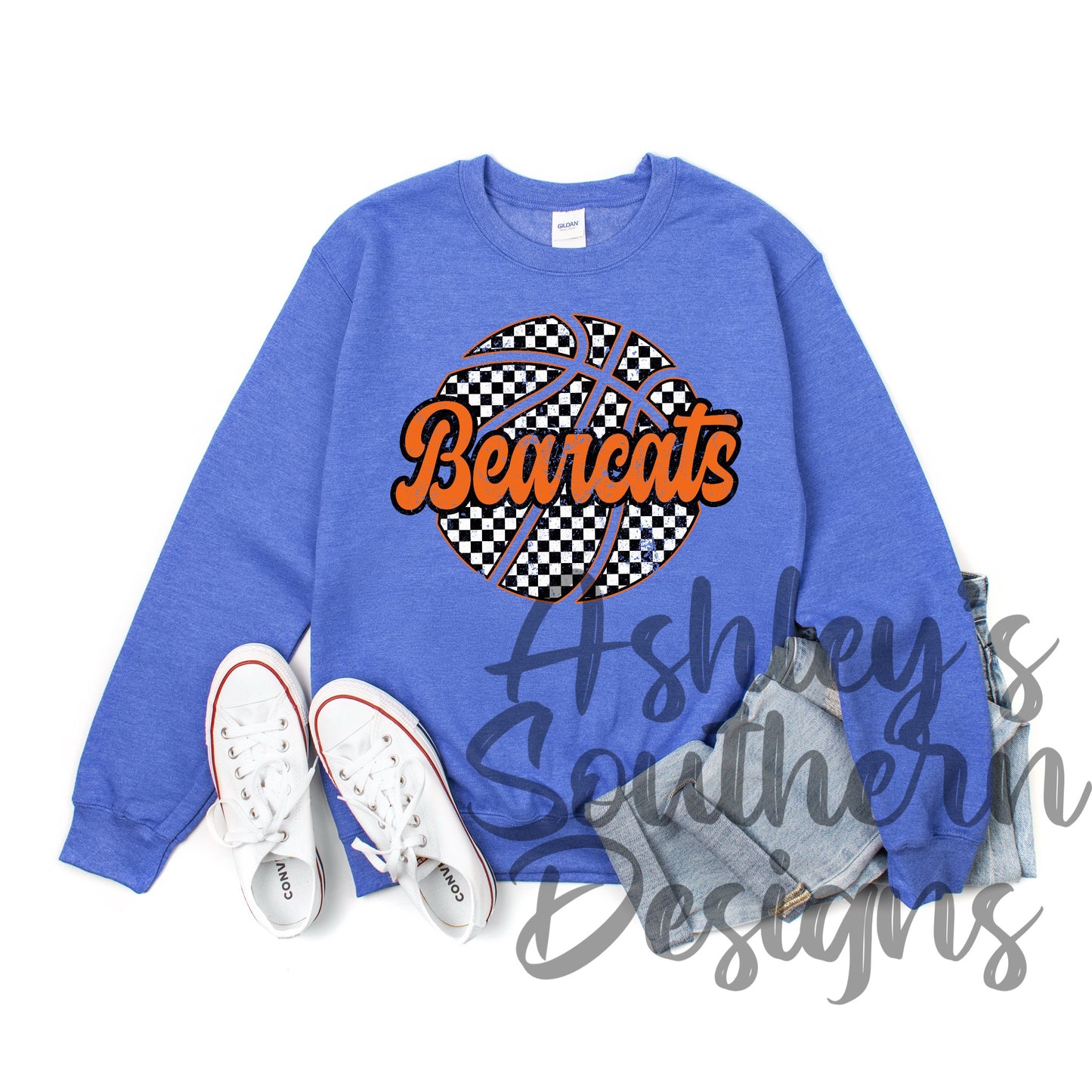 Bearcat Checkered Basketball Sweatshirt