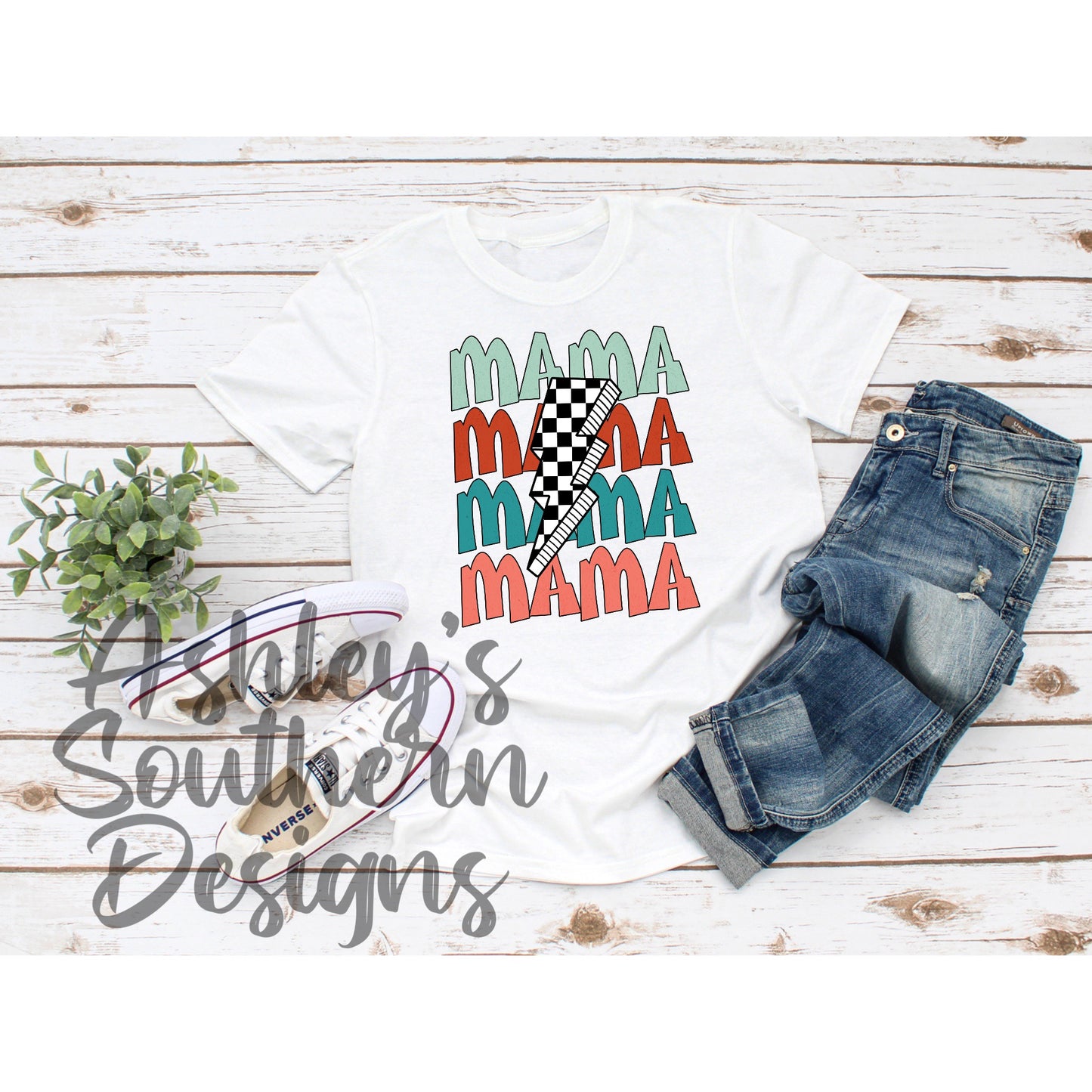 Mama Checkered Tee
