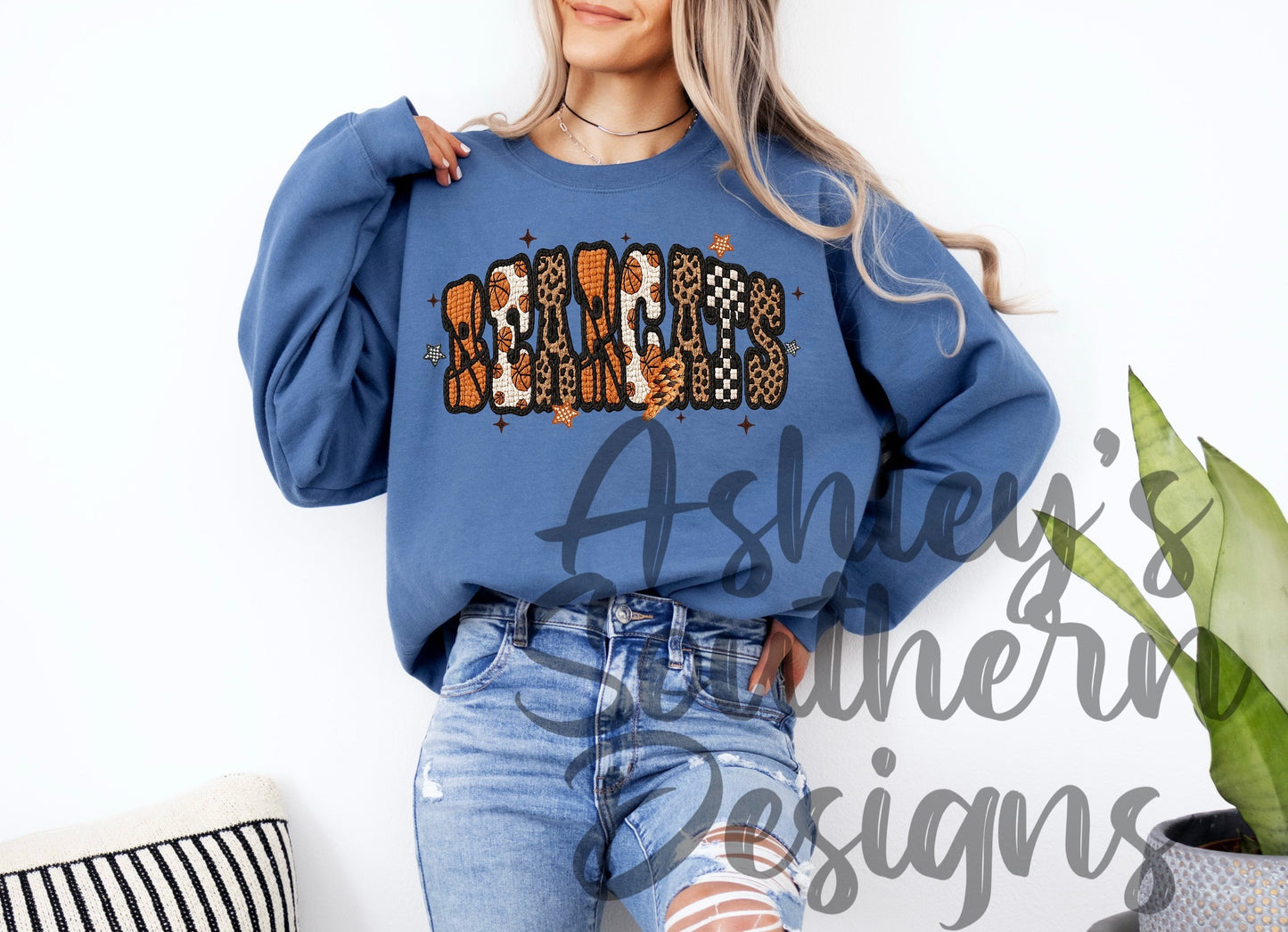 Bearcat Faux Yarn Baskeball Sweatshirt
