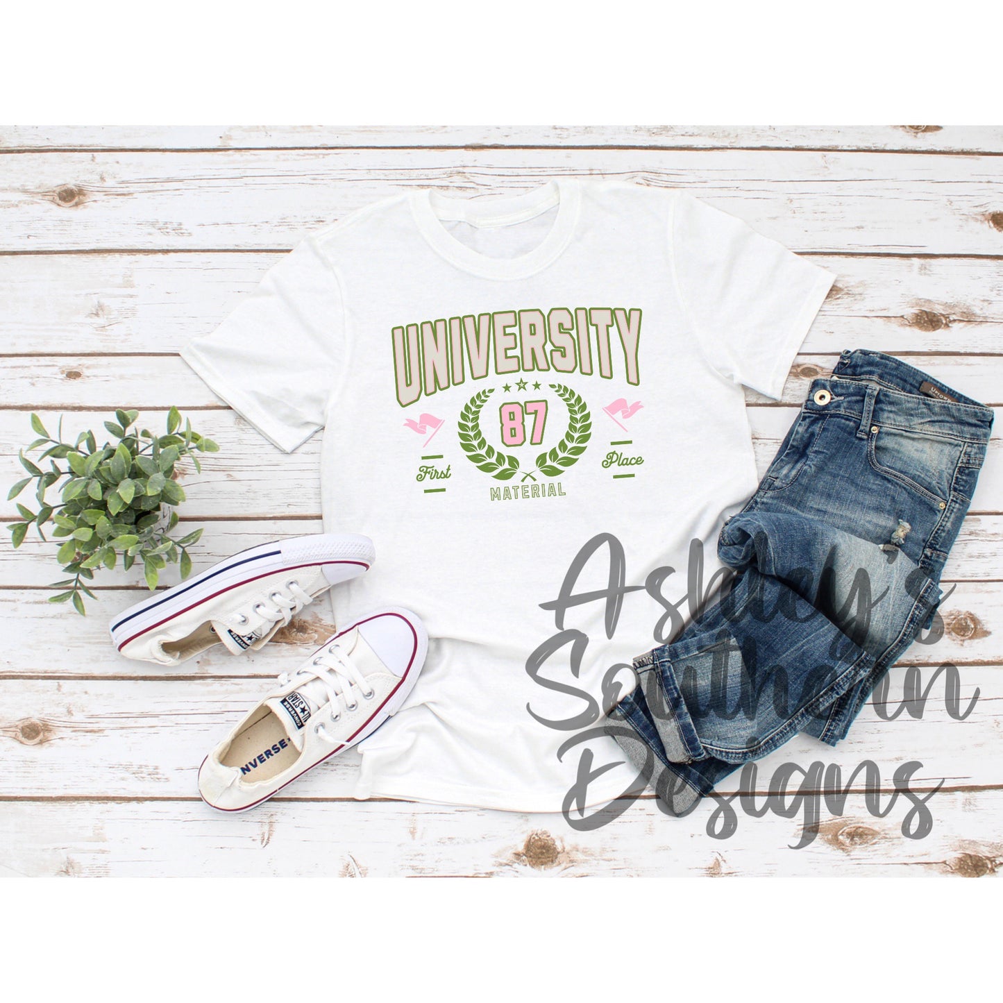 University Material Tee