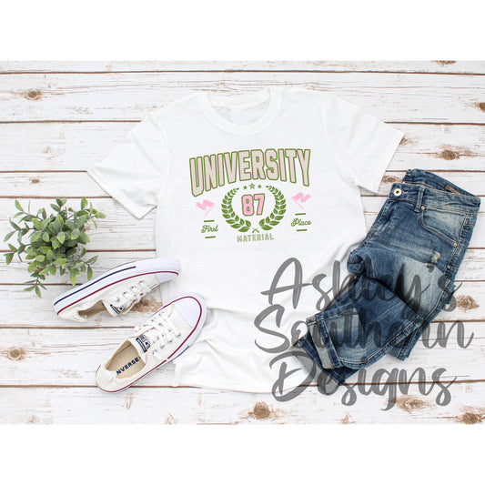 University Material Tee
