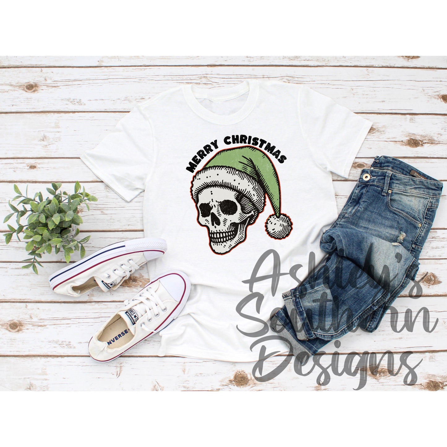 Merry Christmas Skull Tee