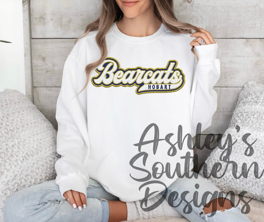 Faux Chenille Bearcat Patch Sweatshirt