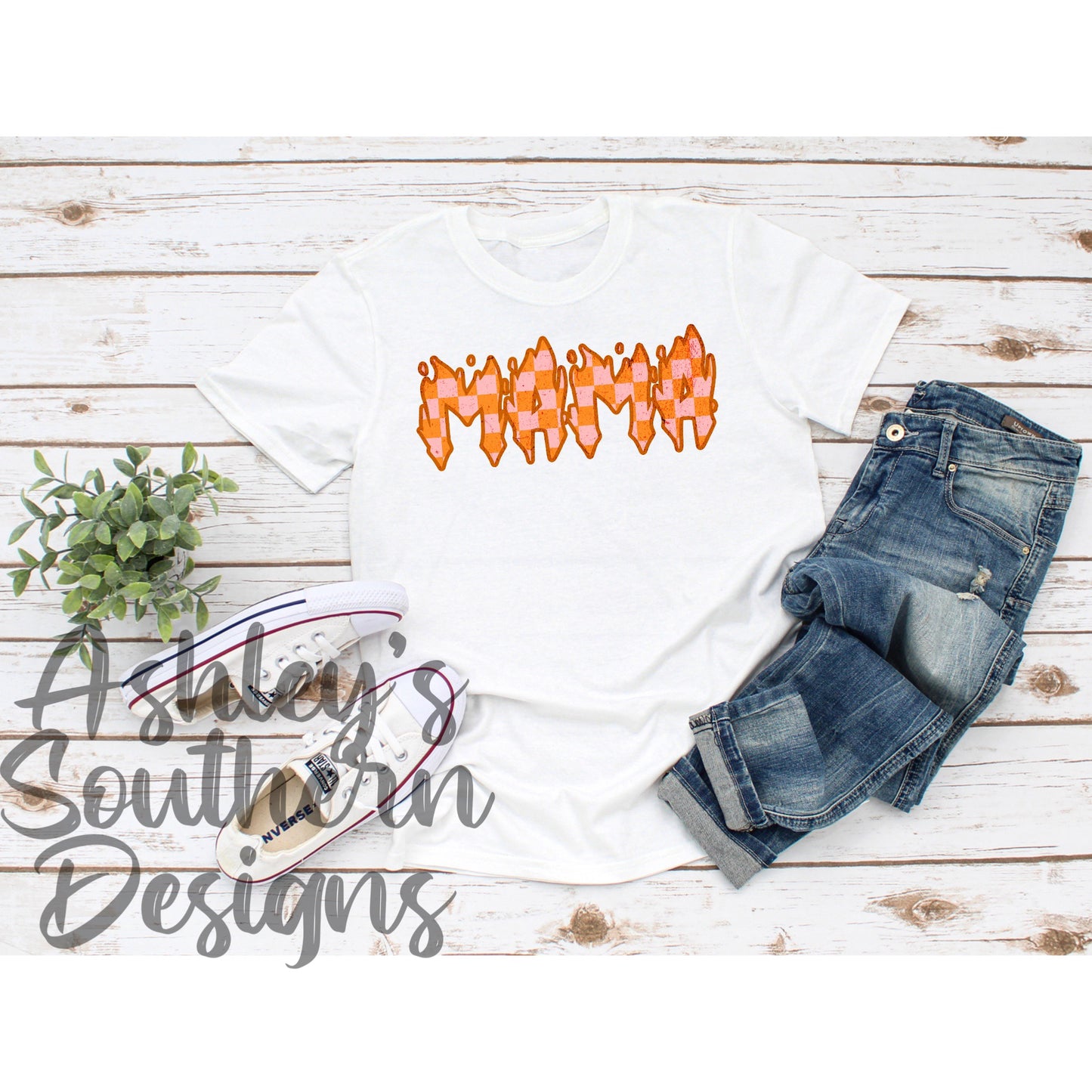 Mama Checkered Tee