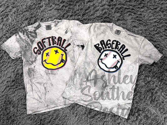 Softball/Baseball Smiley Tee