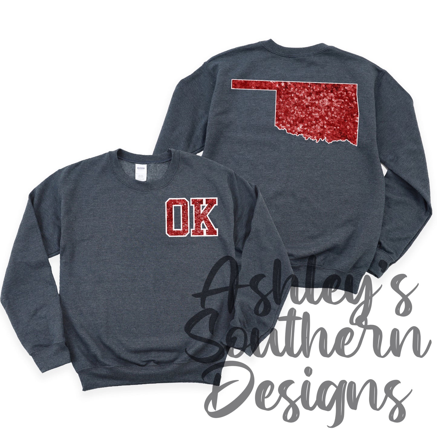 OK Red Faux Sequin Sweatshirt