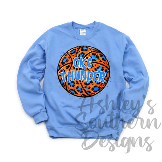 Thunder Leopard Basketball Tee/Sweatshirt