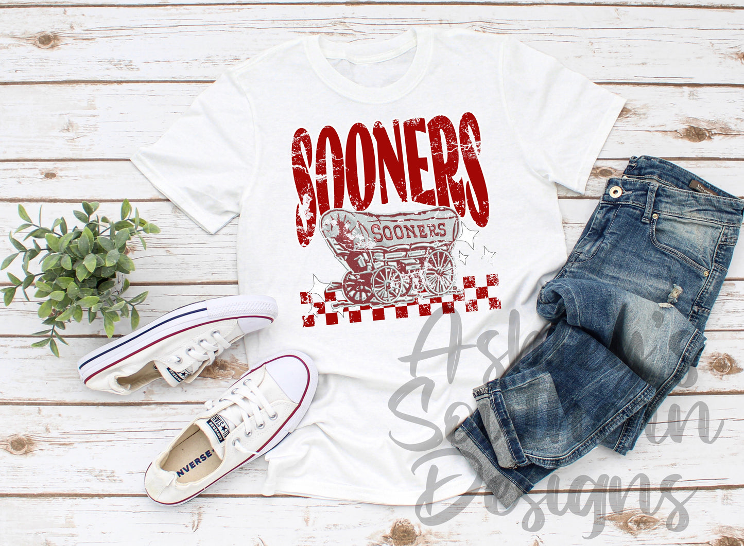 OU Distressed Tee