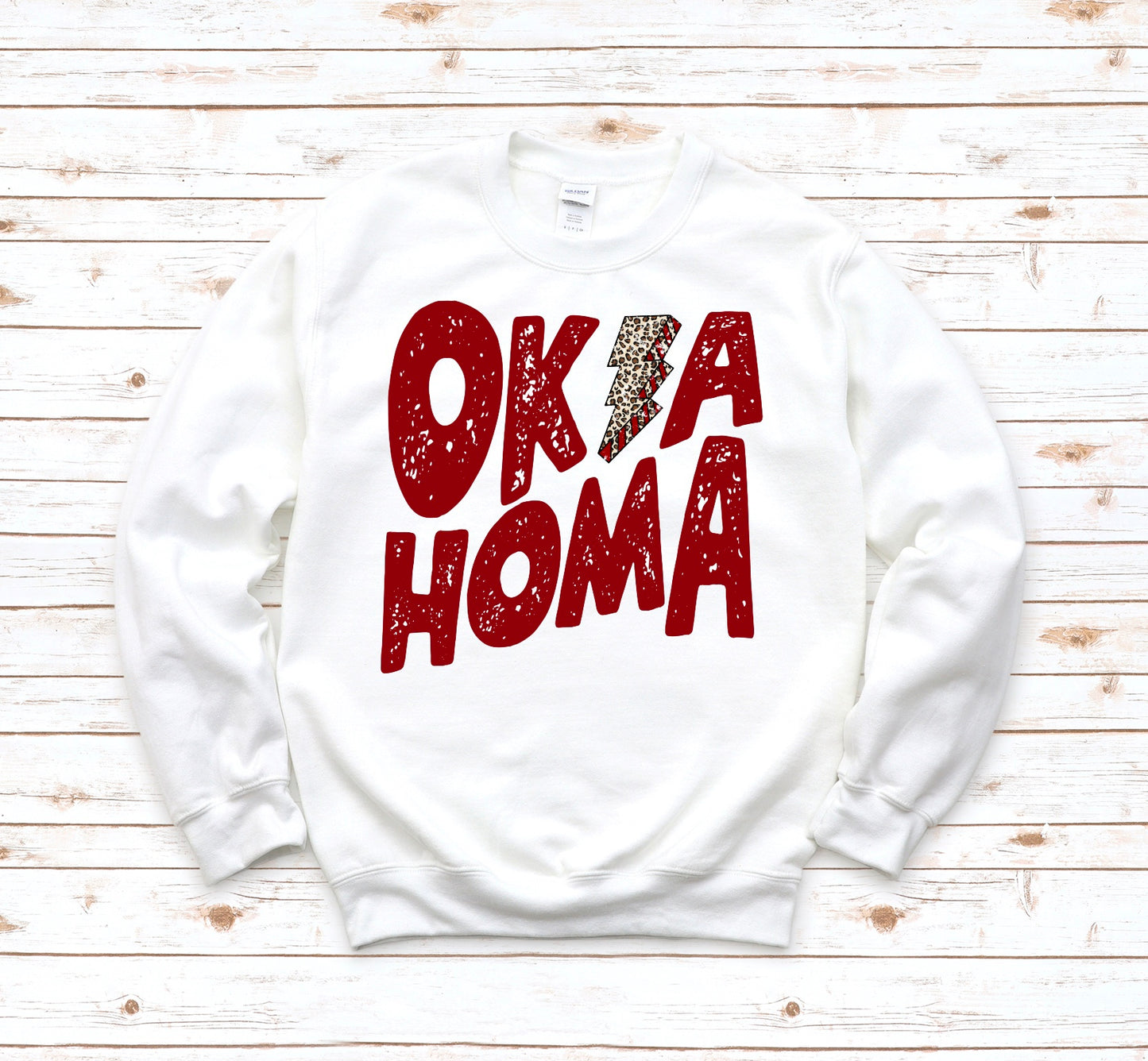 Oklahoma Lightning Bolt- Red