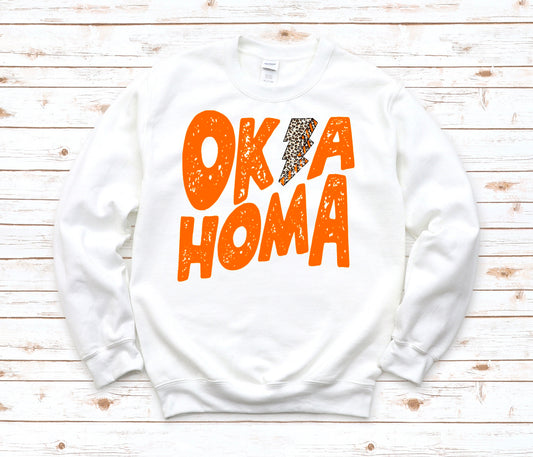 Oklahoma Lightning Bolt- Orange